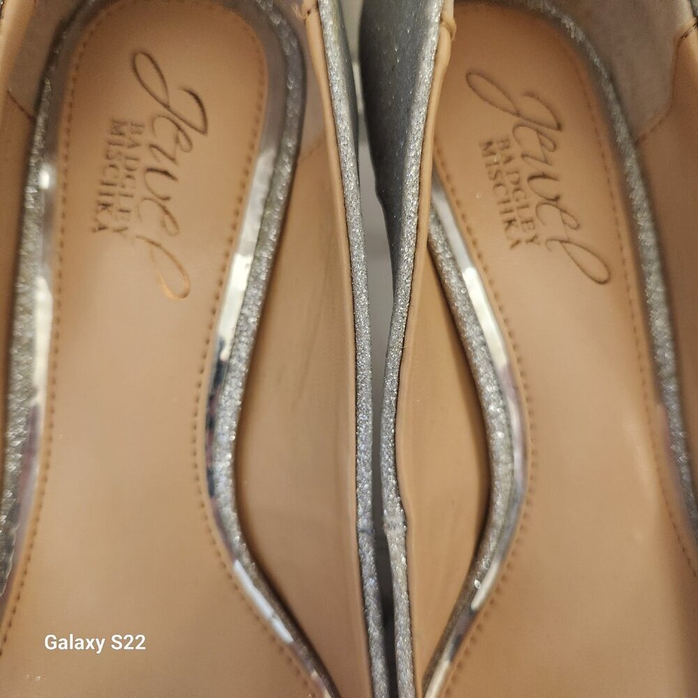 Jewel Badgley Mishka Royalty Pointed Silver Toe Kitten Heels. NIB. Size Various - Picture 7 of 11